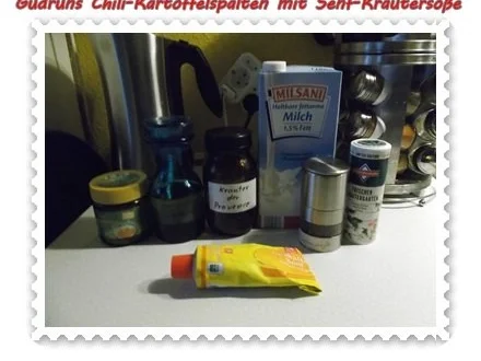 Kartoffeln: Chili-Kartoffelspalten mit Kräuter-Senf-Soße - Rezept - Bild Nr. 5