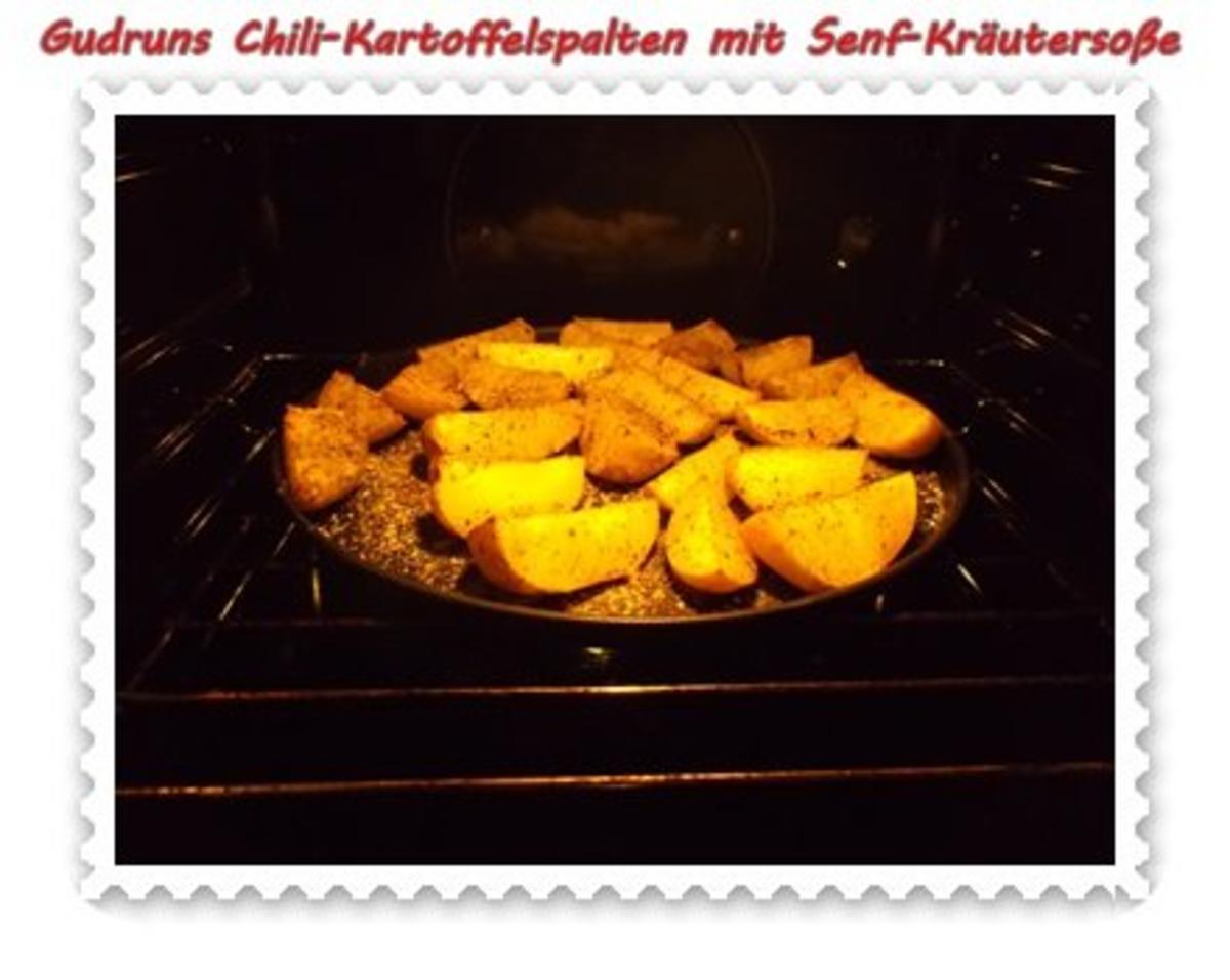 Kartoffeln: Chili-Kartoffelspalten mit Kräuter-Senf-Soße - Rezept - Bild Nr. 8
