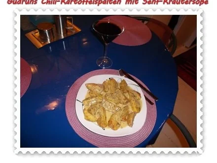 Kartoffeln: Chili-Kartoffelspalten mit Kräuter-Senf-Soße - Rezept - Bild Nr. 11