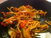 gebratene Spaghetti - süß scharf - Rezept