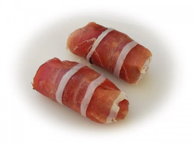 Gefüllte Hähnchenbrust im Speckmantel mit Rote-Bete-Meerrettichsoße - Rezept - Bild Nr. 6