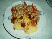 Dicke Bohnen mit Tomaten und Zwiebeln - Rezept