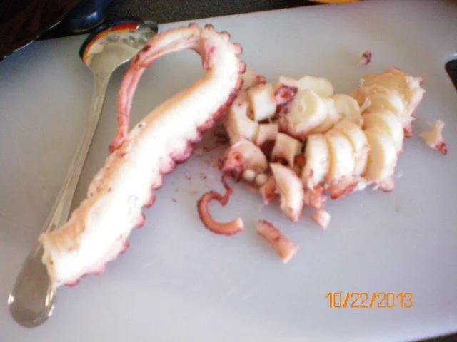 Fisch:Weiße Bohnensalat mit Pulpo und Thunfisch - Rezept - Bild Nr. 3