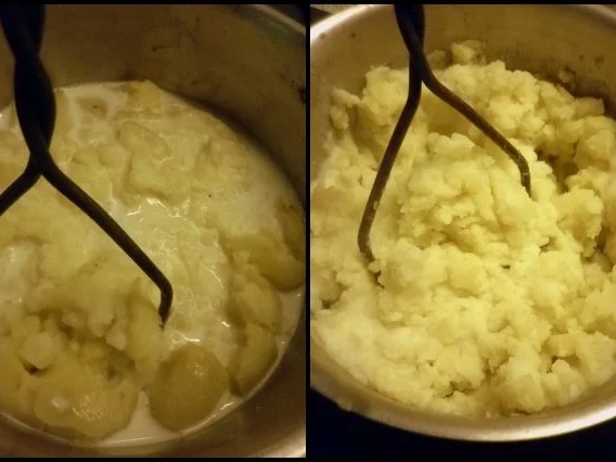 Gratinierte Stampfkartoffeln mit Hokkaido und Feta dazu Petersilienöl - Rezept - Bild Nr. 5