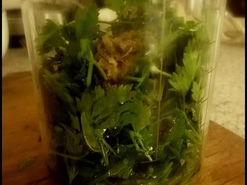 Gratinierte Stampfkartoffeln mit Hokkaido und Feta dazu Petersilienöl - Rezept - Bild Nr. 9