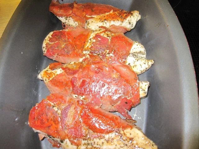 Rezept: Hähnchenbrust in Serranoschinken mit Djuvec-Reis Bild Nr. 5 Hähnchenbrust in Serranoschinken mit Djuvec-Reis - Rezept - Bild Nr. 5