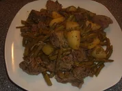 Grüne Bohnentopf mit Lammfleisch - Rezept