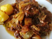 Rezept: geschmorte Steaks mit Kohlgemüse geschmorte Steaks mit Kohlgemüse - Rezept