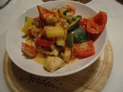 Paprikapfanne "Triologie" mit Pute und Hühnchen - Rezept