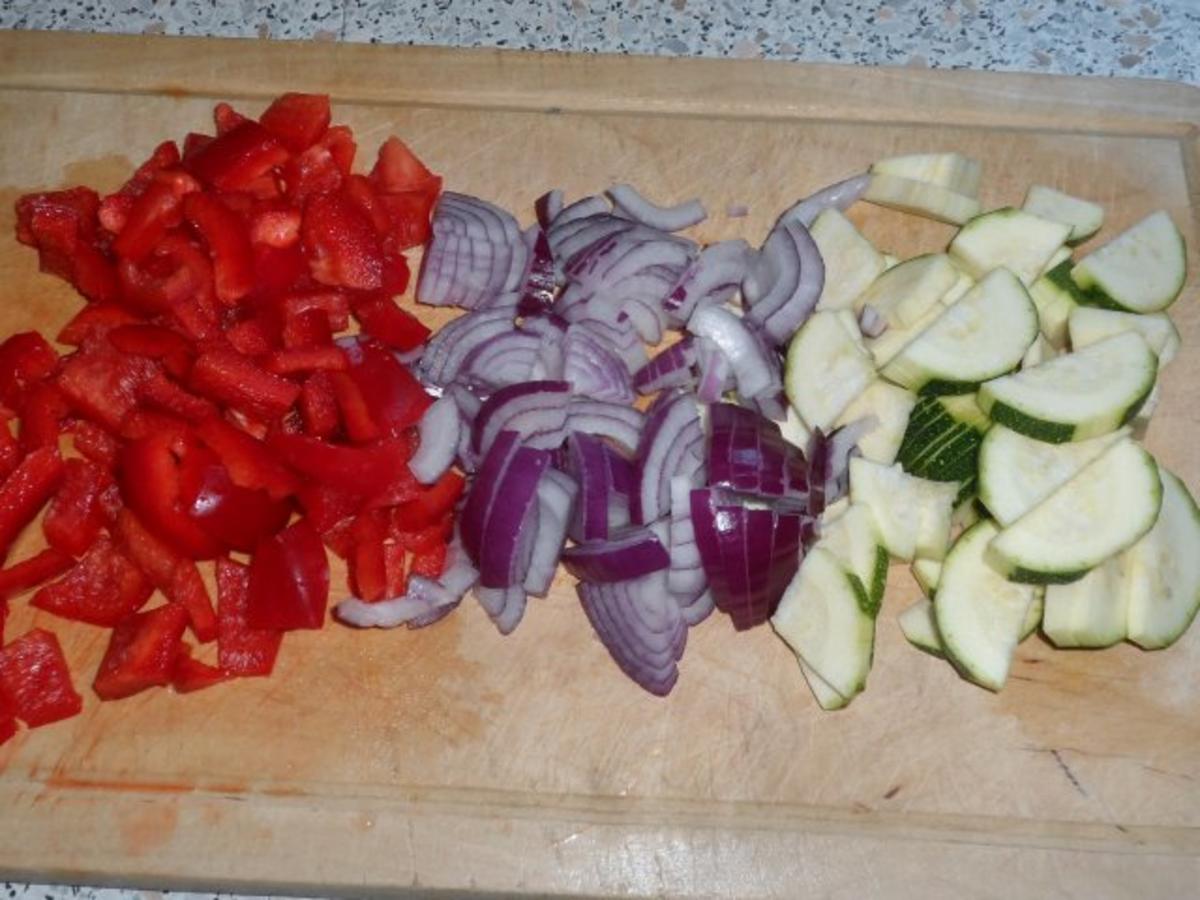 Mediterrane Pesto-Hähnchen-Pfanne mit Paprika und Zucchini - Rezept - Bild Nr. 6