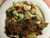 Maultaschen mit geschmelzten Zwiebeln und Kartoffelsalat - Rezept
