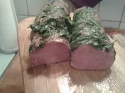 Schweinelende mit Kräuter (Niedrigtemperatur) - pochiert - Rezept