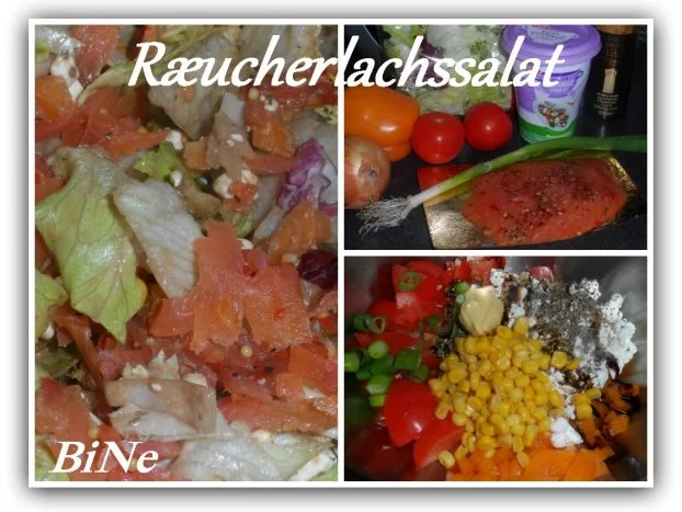 Rezept: BiNe` S RÆUCHERLACHSSALAT BiNe` S RÆUCHERLACHSSALAT - Rezept