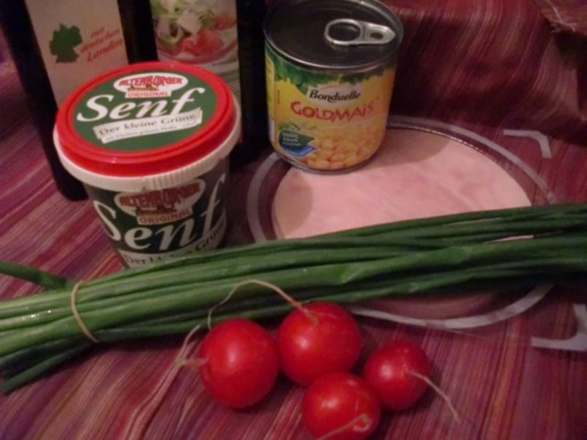 Radieschensalat mit Schinken und Mais - Rezept
