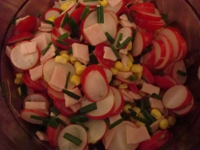 Radieschensalat mit Schinken und Mais - Rezept - Bild Nr. 2