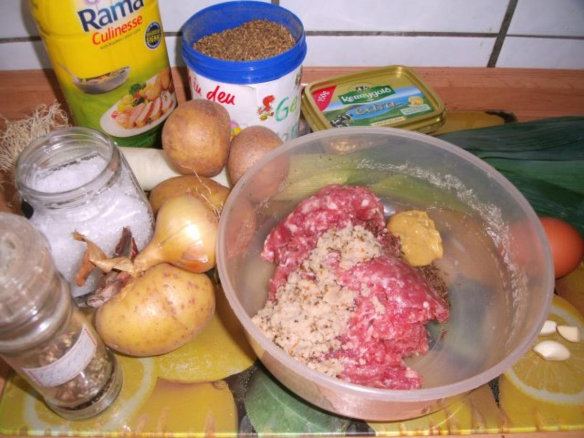 Bratklops mit Porreegemüse - einfach - 19 kcal/100g