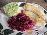Fleischlos : Tilapia an Petersilien - Kartoffelstampf mit Rotkohl - Rezept