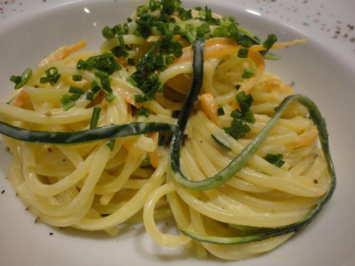 Pasta mit Gemüse Streifen und Mascarpone Sauce - Rezept - Bild Nr. 2
