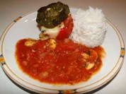 Gratiniertes Hack in Paprikaschote - Rezept