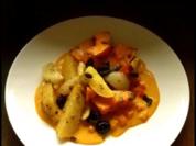 Hokkaido und Kartoffeln gebacken ...mit scharfer Kürbissoße - Rezept