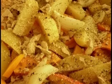 Hokkaido und Kartoffeln gebacken ...mit scharfer Kürbissoße - Rezept - Bild Nr. 6