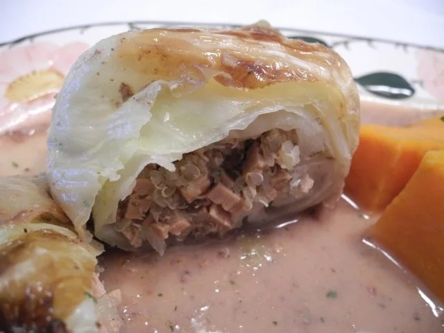 Vegan : Kohlrouladen mit Füllung an Kastaniensoße - Rezept - Bild Nr. 2