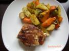 Herbstliches Ofengemüse mit gebratenem Fisch - Rezept