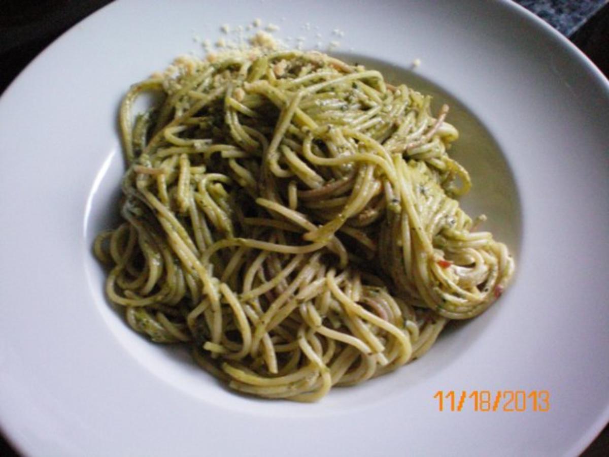 Pasta: Spaghetti  mit Pesto und Käse - Rezept