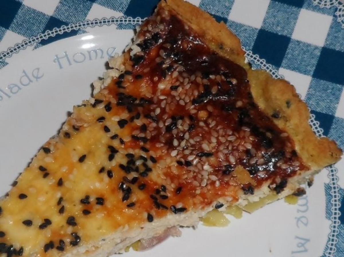 Feta-Trauben-Tarte mit Schwarzkümmel und karamellisierten Zwiebeln - Rezept - Bild Nr. 16