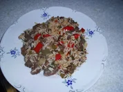 Senats-Rindfleisch mit Paprika und Zwiebeln - Rezept