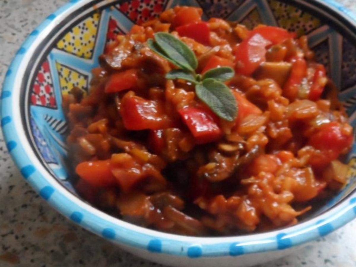 Pfannengerichte: Mediterrane Champignon-Tomatenreis-Pfanne - Rezept - Bild Nr. 15