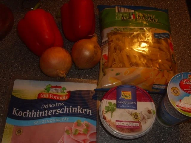Pasta mit Paprika-Schinken-Sahne Soße - Rezept - Bild Nr. 2