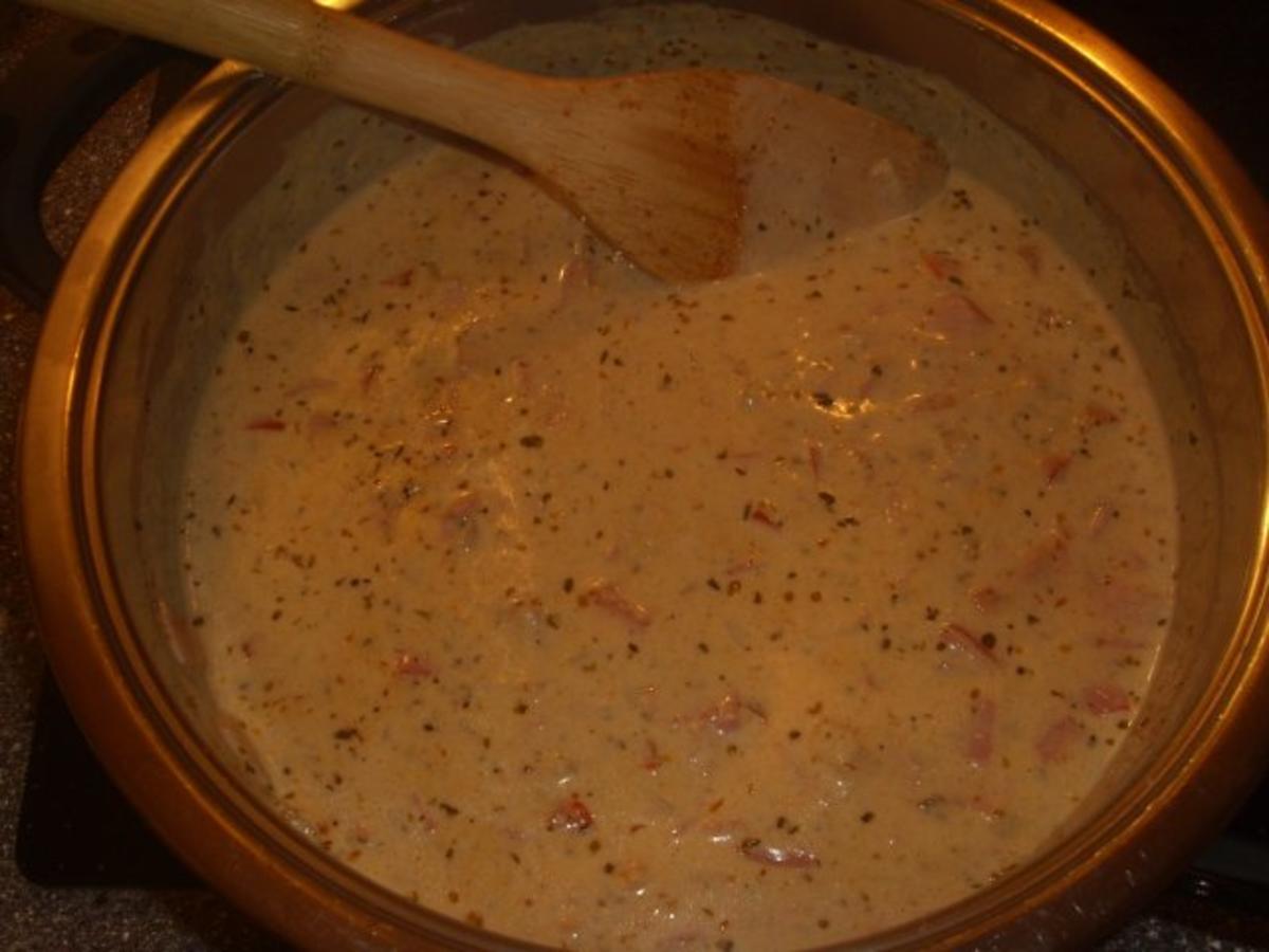 Pasta mit Paprika-Schinken-Sahne Soße - Rezept - Bild Nr. 4