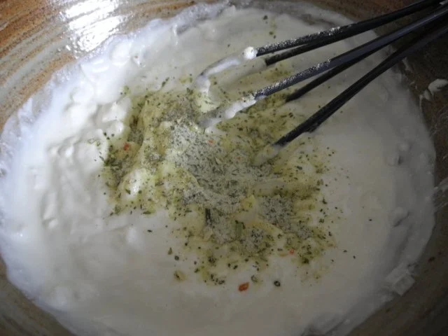 Vegetarisch : Pellkartoffeln - Zwiebelquark - Gurkensalat - Rezept - Bild Nr. 5