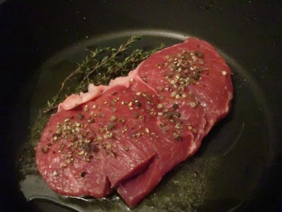 Rumpsteak mit buntem Pfeffer - Rezept mit Bild - kochbar.de