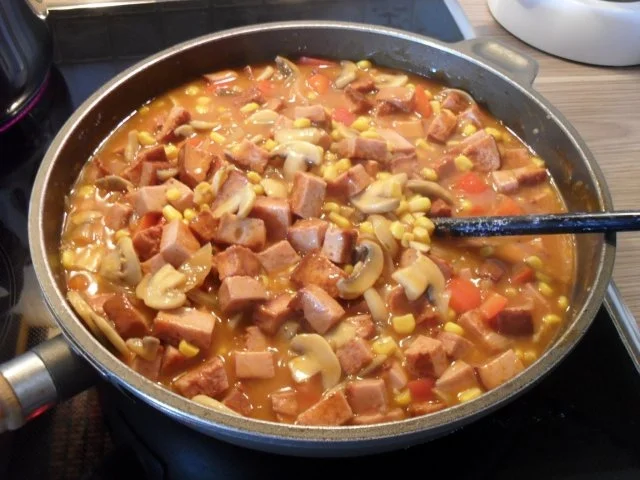 Leberkäsepfanne - Rezept