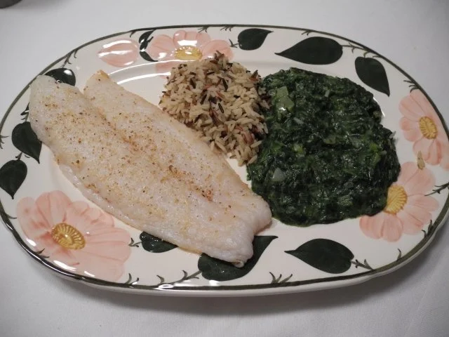 Fisch : ...an buntem Reis mit Rahmspinat - Rezept - Bild Nr. 4