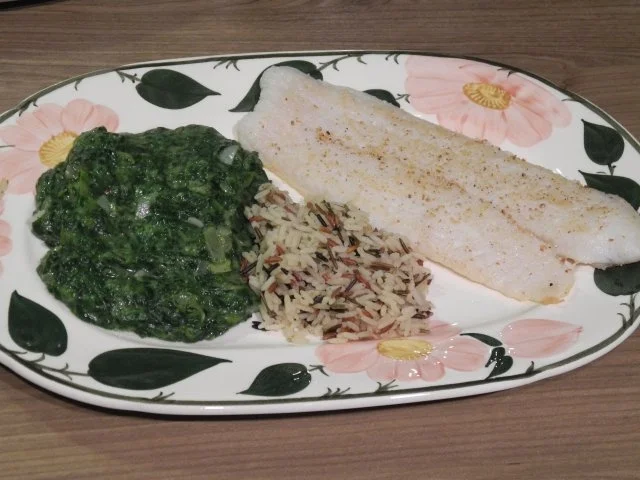 Fisch : ...an buntem Reis mit Rahmspinat - Rezept - Bild Nr. 5