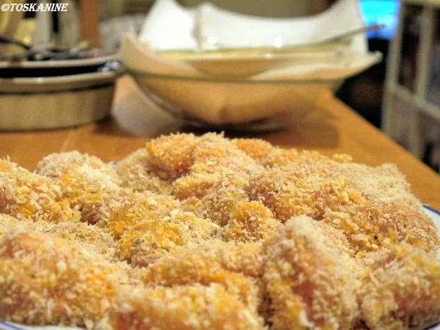 Parmesan-Rosenkohl mit würzigen Hähnchennuggets - Rezept - Bild Nr. 12