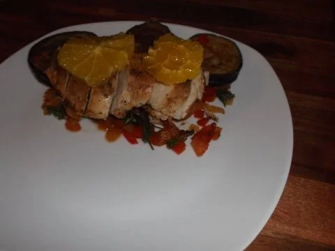Hähnchenbrustfilet ala Orange auf feinem Paprika-Auberginen-Gemüse - Rezept - Bild Nr. 5