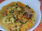 Ofengerichte: Gratiniertes Pfirsich-Kokos-Hähnchen mit Karotten und Ingwer - Rezept