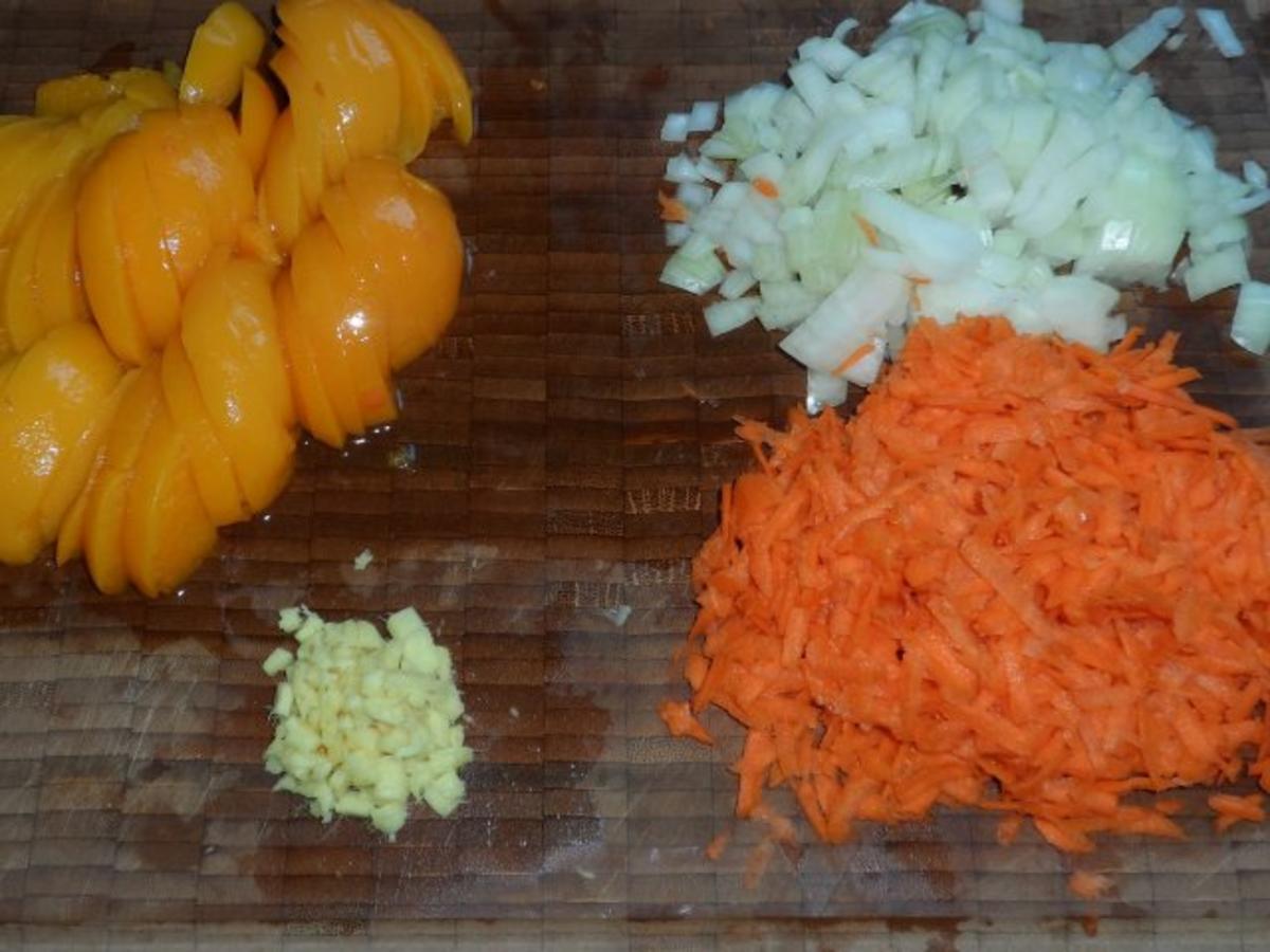Ofengerichte: Gratiniertes Pfirsich Kokos Hähnchen mit Karotten und ...