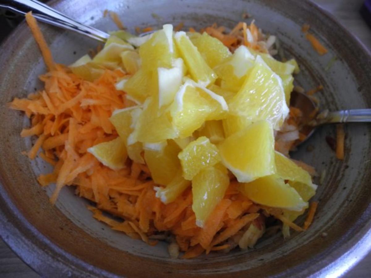 Salat : Karotten - Apfel - Orangensalat - Rezept