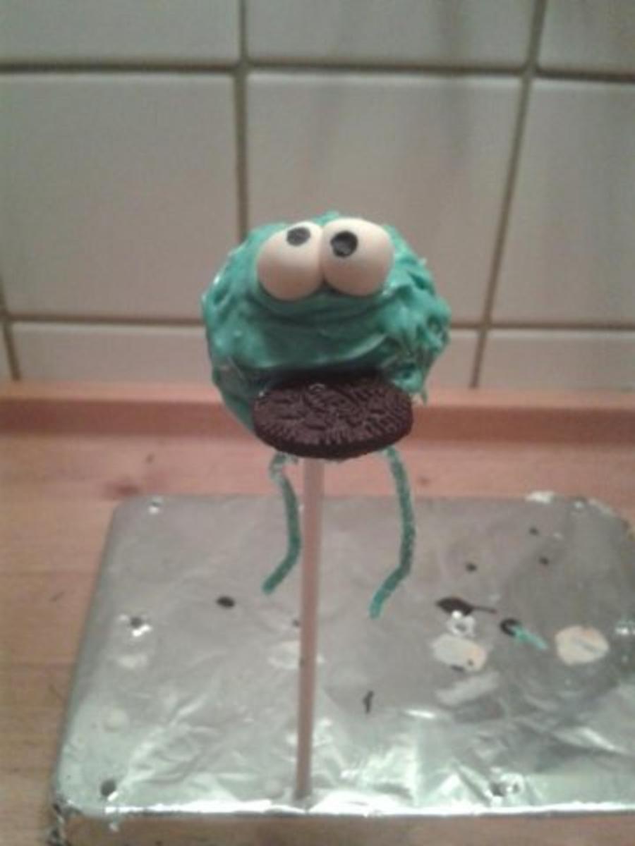 Bilder für Cake Pops - Krümelmonster - mit schokoladiger - dunkler - Füllung - Rezept