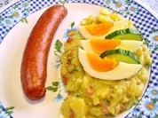 Kartoffelsalat mit Schinkenwürfel-Marinade - Rezept