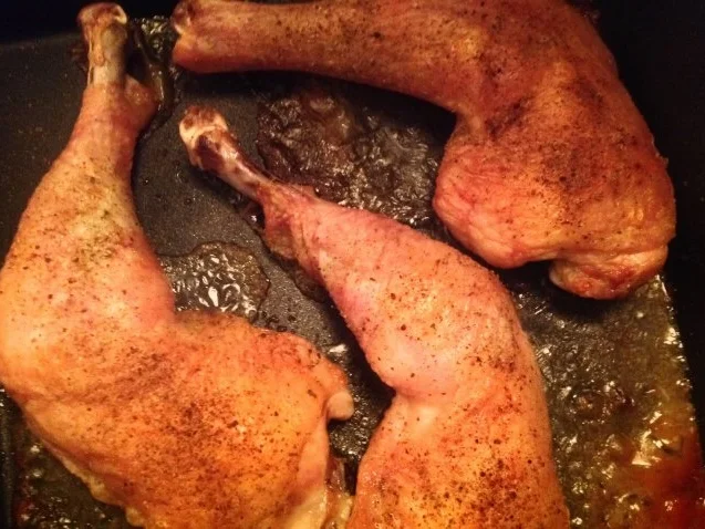 Hähnchenkeulen mit Äpfeln und Cidre aus dem Ofen - Rezept - Bild Nr. 6