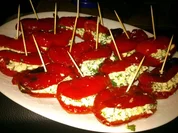 Rezept: gefüllte Paprikahälften mit Schafskäse gefüllte Paprikahälften mit Schafskäse - Rezept