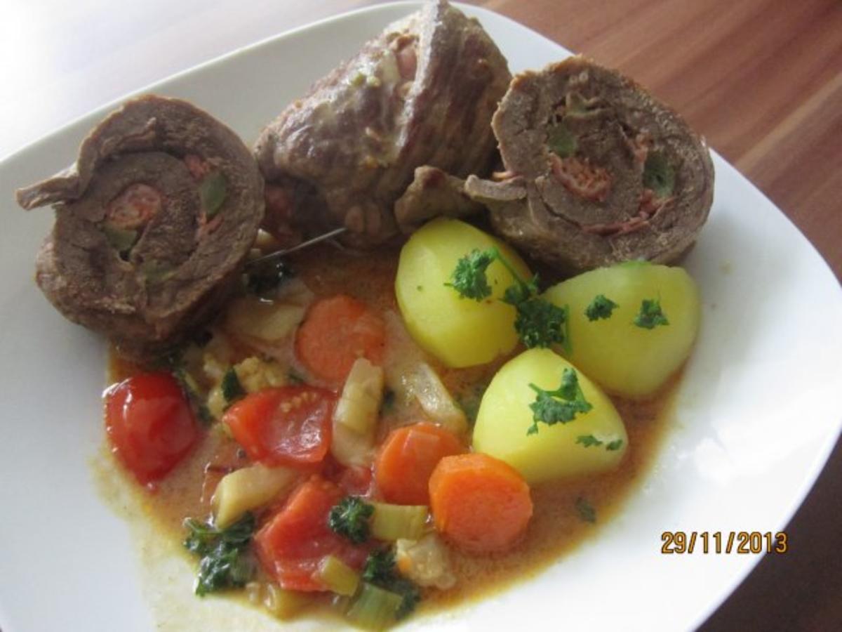 Rinderrouladen Rinderrouladen mal ohne Rotkohl - Rezept mit Bild ...