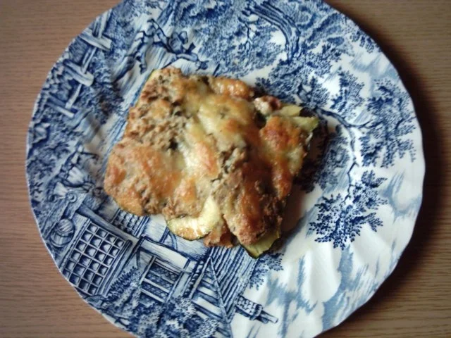 Rezept: Zucchini - Tomaten - Auflauf auf Kartoffelschuppen Zucchini - Tomaten - Auflauf auf Kartoffelschuppen - Rezept