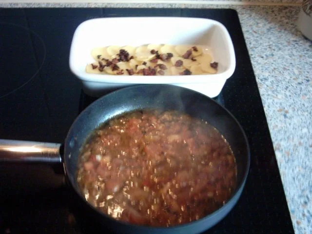 Rezept: Zucchini - Tomaten - Auflauf auf Kartoffelschuppen Bild Nr. 4 Zucchini - Tomaten - Auflauf auf Kartoffelschuppen - Rezept - Bild Nr. 4